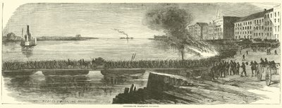 1864年12月、南軍がサバンナを避難 作： American School