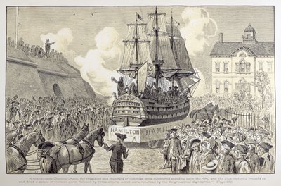 議会パレードとお祝い、c.1790 作： American School