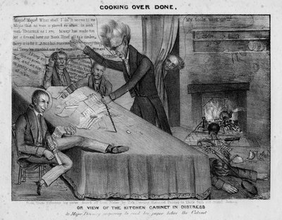 調理済み、または、1833年頃の苦痛の食器棚の眺め 作： American School