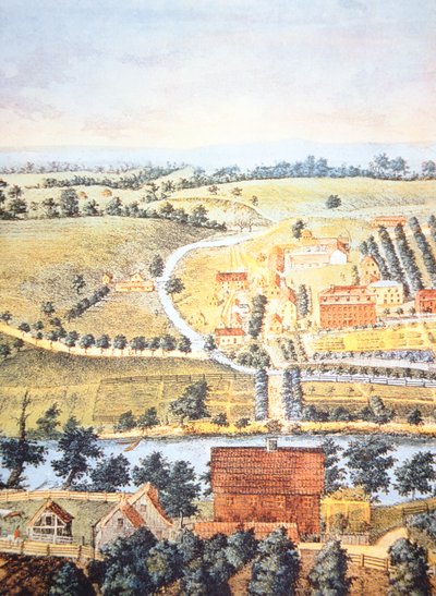 1750年のペンシルバニア州の耕作地（カラーリトグラフ 作： American School