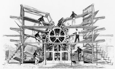 リチャードマーチホー（1812-86）ニューヨークによって発明されたシリンダー印刷機、1846 作： American School