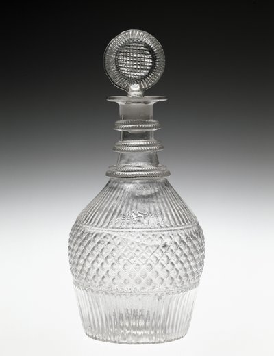 デカンターとストッパー、c。 1820〜 1840年（非鉛ガラス） 作： American School