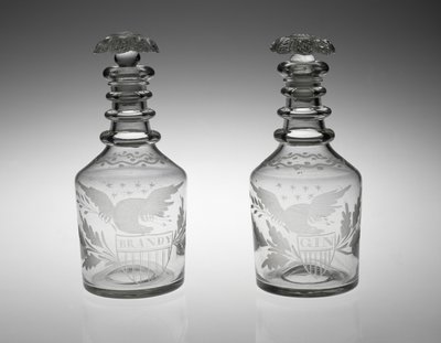 デカンター、c。 1830〜 1840年（鉛ガラス） 作： American School