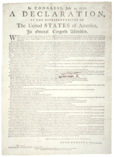 チャールストン独立宣言、ピーターティモシー（1725-1782）、1776年8月頃 作： American School