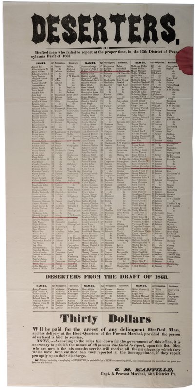 脱走兵、1863 作： American School