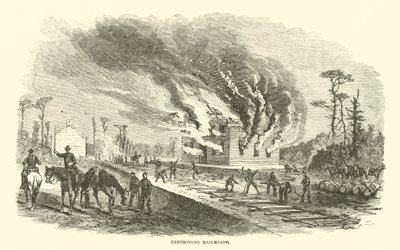 1863年4月、鉄道の破壊 作： American School