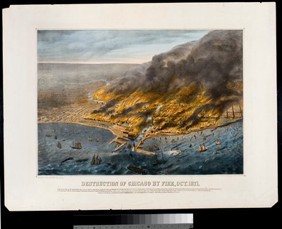 火災によるシカゴの破壊、1871年10月 作： American School