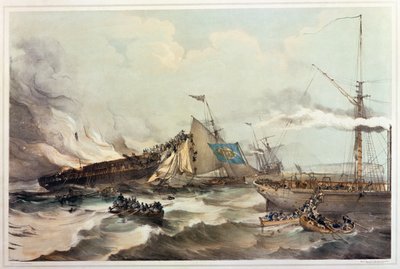 Maclureによって刻まれた移民船海洋モナークの破壊、1845 作： American School