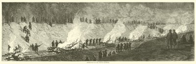 1864年9月のウェルドン鉄道の破壊 作： American School