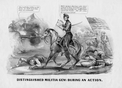 著名な民兵の属。アクション中に、Currier＆Ives、ニューヨークで公開c。 1861 作： American School