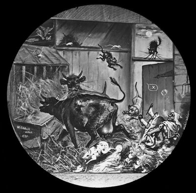 オリアリー夫人と牛の絵、1872年頃 作： American School