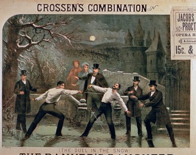 雪の決闘、ザバンカーズドーターのポスター、ジェイコブス＆プロクターオペラハウスでCrossens Combinationを主演 作： American School