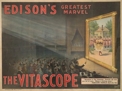 エジソンの最大の驚異-Vitascope、1896 作： American School