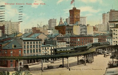 高架電気道路、ニューヨーク、c.1900 作： American School