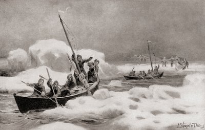 エリシャ・ケント・ケイン、1853年の第2次グリンネル探検隊の隊長、北極圏で失われたジョン・フランクリン卿の探検隊を探す。 作： American School