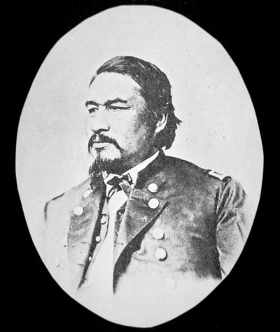 Ely Samuel Parker (1828-95) セネカ族の酋長であり、インディアン問題担当の連邦委員会委員（リトグラフ 作： American School
