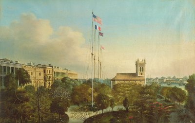 中国、カントンの工場、1850年頃 作： American School