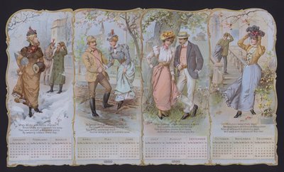 1899年ファッション・カレンダー（カラーリトグラフ） 作： American School
