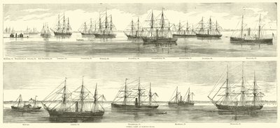 1864年12月、ハンプトンロードでの連邦艦隊 作： American School