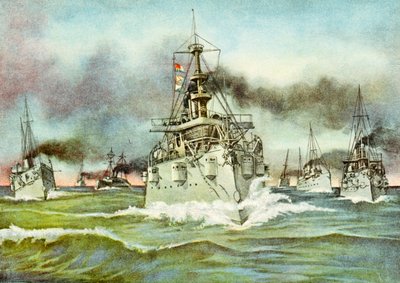 1898年の米米戦争時の米海軍飛行中隊 作： American School