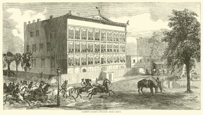 1864年8月、アーヴィング刑務所を襲撃するフォレストレイダー 作： American School