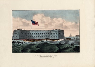 ピケンズ砦：フロリダ州ペンサコーラ港、パブ。 Currier＆Ives、1865年頃 作： American School