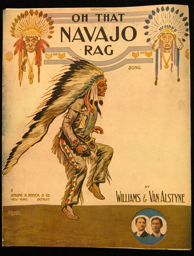 1912年頃、ウィリアムスとヴァンアルスティンによる「あのあのナバホラグ」の表紙 作： American School