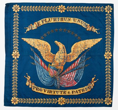 南北戦争旗の正面図、1861～1865年頃 作： American School