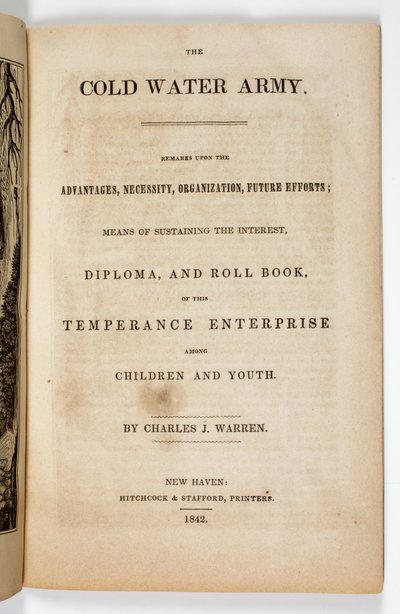 チャールズJ.ウォーレンによる冷水陸軍誓約の表紙、1842年 作： American School