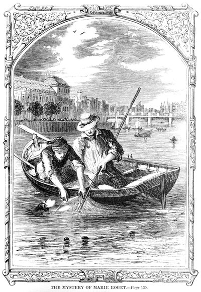 エドガー・アレン・ポー（1809-49）1852年のマリー・ロジェの謎への口絵 作： American School