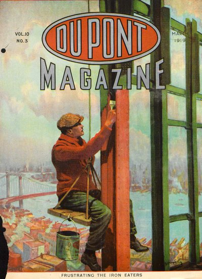 1919年3月、デュポンマガジンの表紙、Frustrating the Iron Eater 作： American School