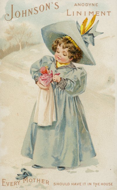 雪の中で女の子保持人形 作： American School