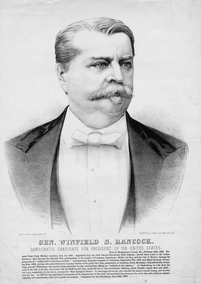 ウィンフィールド・S・ハンコック将軍：アメリカ大統領の民主党候補、パブ。 Currier＆Ives、1880年頃 作： American School