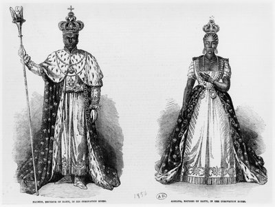 ハイチの皇帝としてのファウスティンスルーク将軍（c.1785-1867）、ハイチの皇后としてのアデリナ、1856年 作： American School