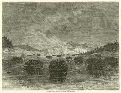 1863年10月、テネシーを下るヘイズンズ将軍旅団 作： American School