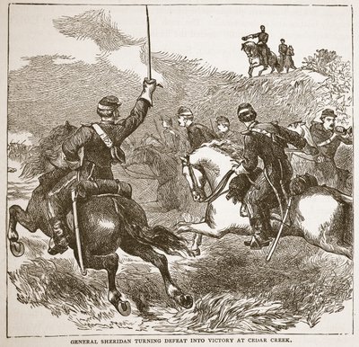 シェリダン将軍が本のパブからシーダークリークで敗北を勝利に変えた。 1896 作： American School