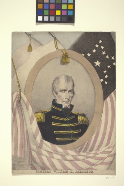 General Willam [Sic] H. Harrison (litografia colorida à mão) 作： American School