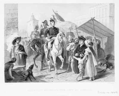 ウィンフィールドスコット将軍（1786-1866）がメキシコ市に侵入、1847年 作： American School