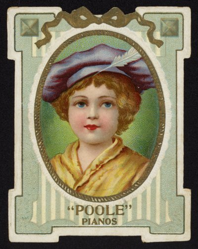 羽のついた帽子をかぶっている女の子 作： American School