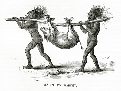Going to Market、Appletons Journalのイラスト、1872年5月4日 作： American School