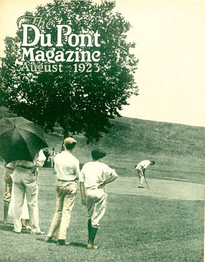 ゴルフ、1923年8月のデュポンマガジンの表紙 作： American School