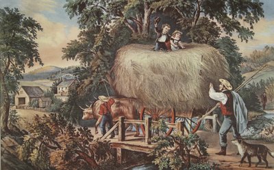 Haying-time-The Last Load、パブ。 1868年、キュリアーとアイブス 作： American School