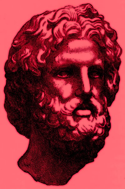 ゼウスの頭、ビクターデュルイによるギリシャの歴史からのイラスト、1890年に発行（デジタル拡張画像） 作： American School