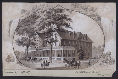 ホテル・カルテンバッハ、ナイアガラ、ニューヨーク、アメリカ、1897年頃（リトグラフ） 作： American School