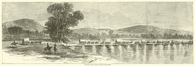 1864年7月、チャタフーチーを横切るHowards軍団 作： American School