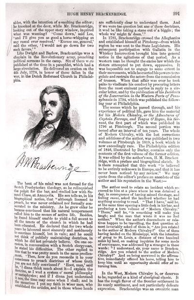 ヒュー・ヘンリー・ブラッケンリッジ（1748-1816）、 『アメリカ文学の百科事典』、エバート・アウグストゥス・デュキンク（1816-78）1855 作： American School