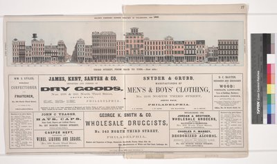 フィラデルフィアのバクスターズパノラマビジネスディレクトリのイラスト、1860 作： American School