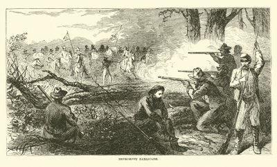 1863年7月の即興バリケード 作： American School