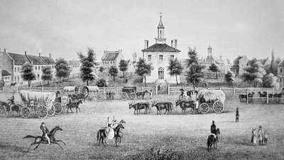 ミズーリ州インデペンデンス、1850年頃（エングレービング 作： American School