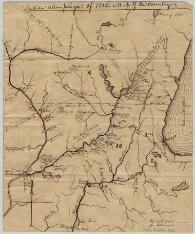 1832年のインドのキャンペーン：1832年の国の地図 作： American School